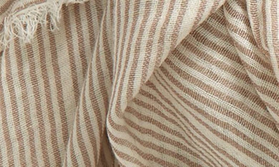 Shop Vince Micro Stripe Cotton Scarf In Bell/ Desert Wind