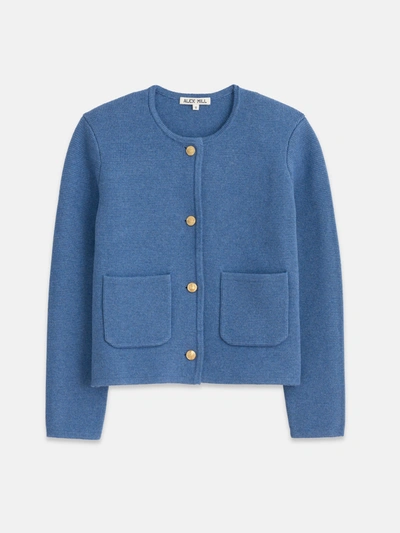 Shop Alex Mill Paris Sweater Jacket In Harbour Blue