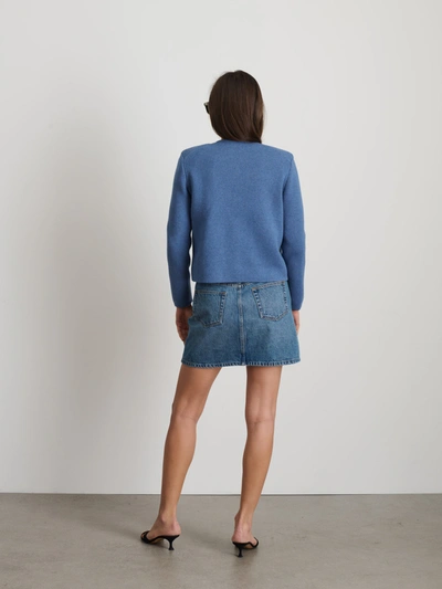 Shop Alex Mill Paris Sweater Jacket In Harbour Blue