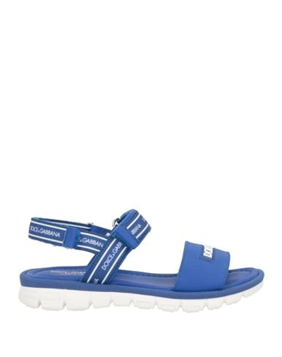 Shop Dolce & Gabbana Toddler Girl Sandals Blue Size 10c Calfskin, Viscose