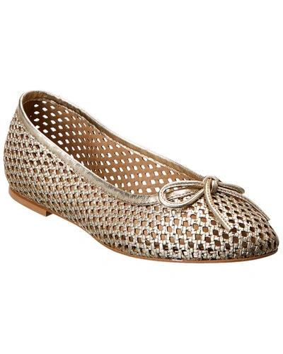 Shop M By Bruno Magli Janina Leather Flat In Gold