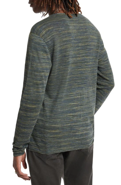Shop John Varvatos Omar Space Dye Linen Blend Crewneck Sweater In Teakwood