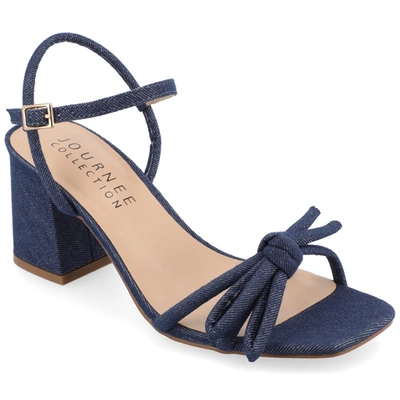 Journee Collection Meryl Block Heel Sandal In Blue
