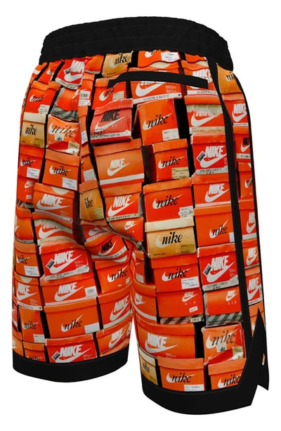 Nike Big Boys Stacked Fade Away Swim Shorts In Orange