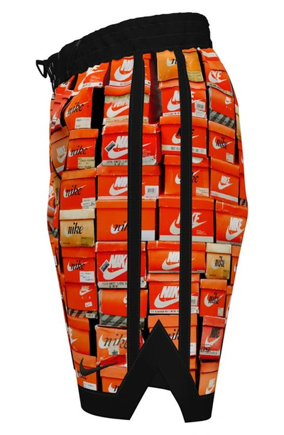 Nike Big Boys Stacked Fade Away Swim Shorts In Orange
