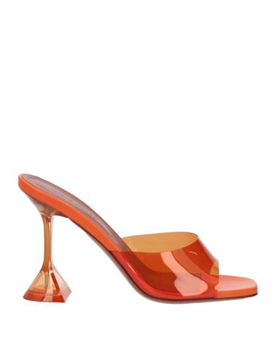 Shop Amina Muaddi Woman Sandals Orange Size 7.5 Pvc - Polyvinyl Chloride