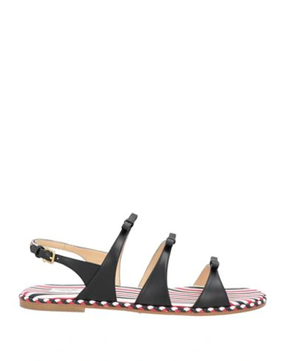 Shop Thom Browne Woman Sandals Black Size 6 Calfskin
