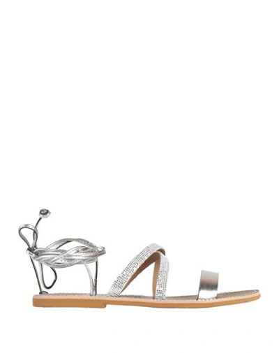 Shop Le Salentine Woman Sandals Silver Size 8 Calfskin