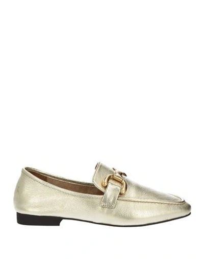 Bibi Lou Woman Loafers Gold Size 8 Leather In Gold