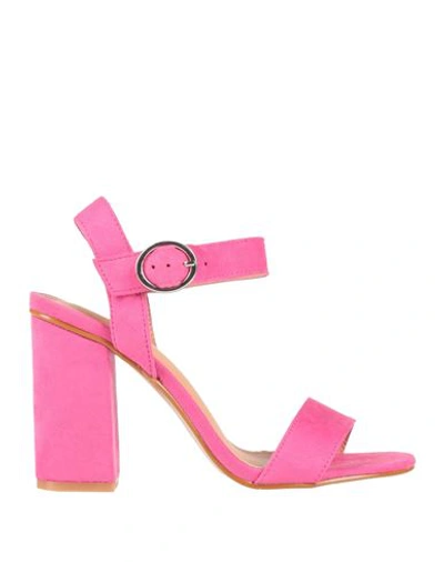 Shop Cristin Woman Sandals Fuchsia Size 7 Textile Fibers In Pink