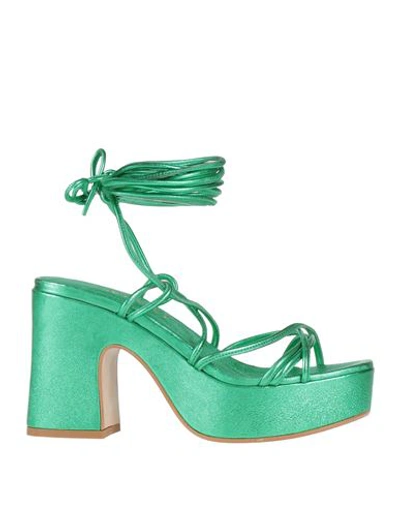 Shop Ninni Woman Sandals Green Size 8 Leather