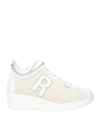 Shop Rucoline Woman Sneakers White Size 8 Leather, Textile Fibers
