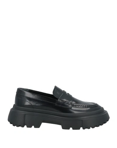 Shop Hogan Woman Loafers Black Size 10 Leather