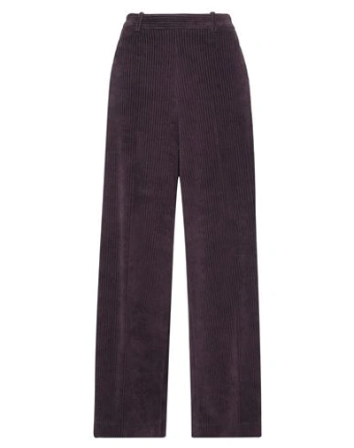 Shop Circolo 1901 Woman Pants Dark Purple Size 4 Cotton, Polyester
