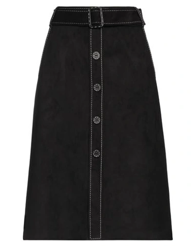 Boutique Moschino Woman Midi Skirt Black Size 8 Polyester, Rubber In Black