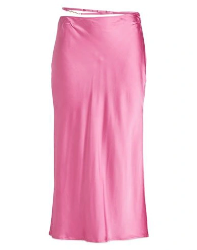Shop Jacquemus Woman Midi Skirt Pink Size 6 Viscose, Elastane