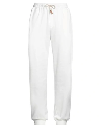 Shop Eleventy Man Pants White Size Xxl Cotton, Polyamide