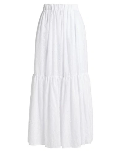 Shop Jijil Woman Maxi Skirt White Size 4 Polyester, Cotton
