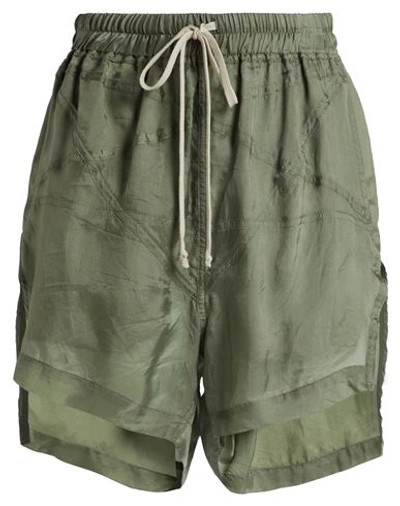 Shop Rick Owens Woman Shorts & Bermuda Shorts Military Green Size 4 Cupro