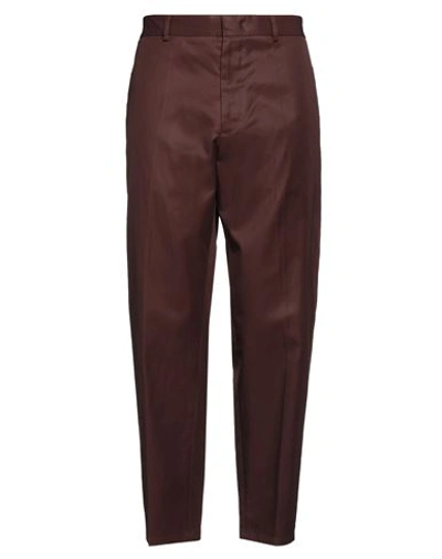 Shop Jil Sander Man Pants Burgundy Size 34 Cotton In Red