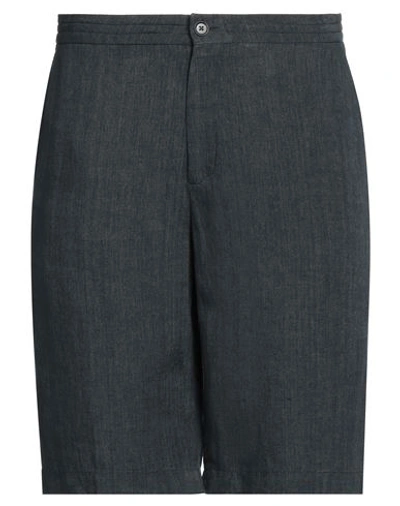Shop Zegna Man Shorts & Bermuda Shorts Steel Grey Size 38 Linen