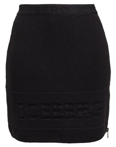 Shop Iceberg Woman Mini Skirt Black Size M Acrylic, Wool