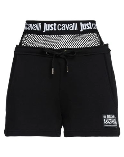JUST CAVALLI JUST CAVALLI WOMAN SHORTS & BERMUDA SHORTS BLACK SIZE M COTTON, POLYESTER, ELASTANE 
