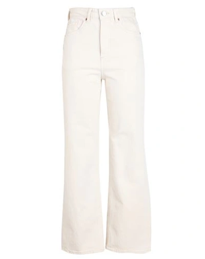 Shop Vero Moda Woman Jeans Ivory Size 29w-30l Cotton, Recycled Cotton, Elastane In White