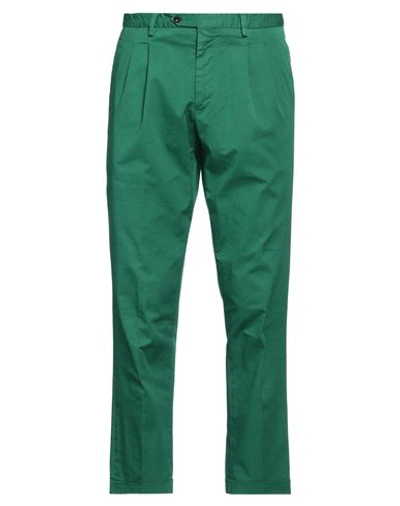 Shop Drumohr Man Pants Green Size 32 Cotton, Elastane