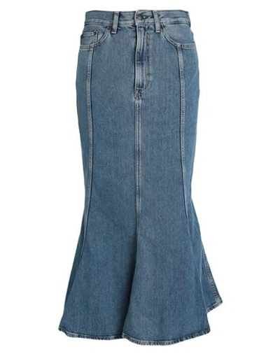 Shop Cos Woman Denim Skirt Blue Size 14 Cotton