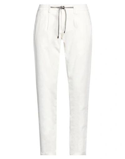 Shop Fradi Man Pants White Size 34 Cotton, Elastane