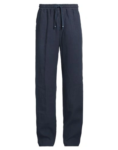 Shop Altea Man Pants Navy Blue Size M Linen