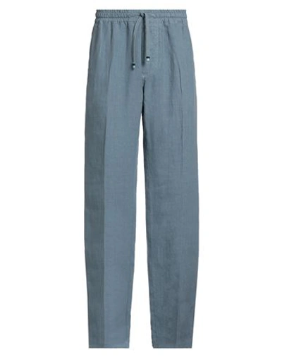Shop Altea Man Pants Slate Blue Size M Linen