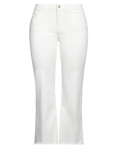 Mason's Woman Jeans White Size 32 Cotton, Elastane In White