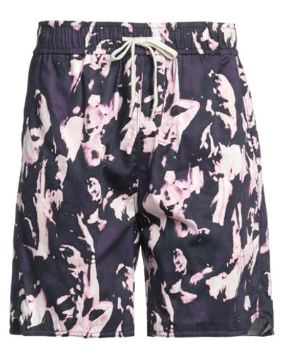 Grifoni Man Shorts & Bermuda Shorts Plum Size 30 Cotton, Elastane In Purple
