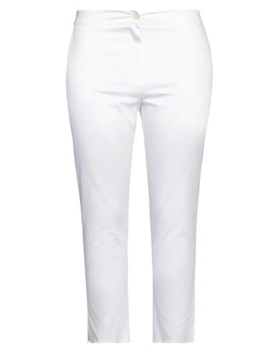 Shop Ferrante Woman Pants White Size 8 Cotton, Elastane