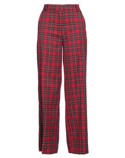 Souvenir Woman Pants Red Size M Polyester, Viscose, Elastane In Red