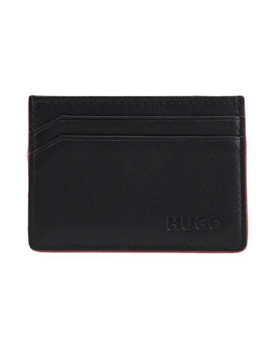 Shop Hugo Man Document Holder Black Size - Leather