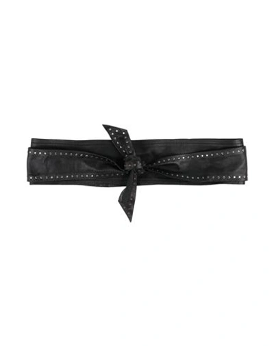 Shop Iro Woman Belt Black Size 36 Shearling