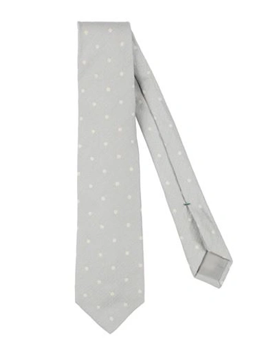 Shop Luigi Borrelli Napoli Man Ties & Bow Ties Light Grey Size - Silk, Cotton