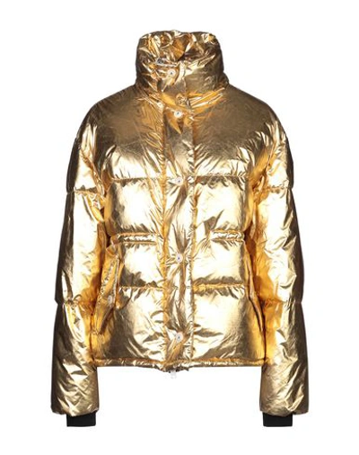 Shop Golden Goose Woman Puffer Gold Size S Polyester, Polyurethane