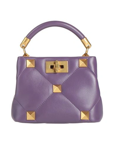 Shop Valentino Garavani Woman Handbag Purple Size - Leather