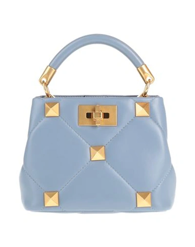 Shop Valentino Garavani Woman Handbag Pastel Blue Size - Leather