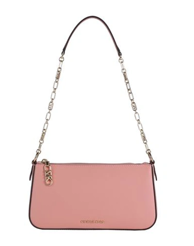 Shop Michael Michael Kors Woman Shoulder Bag Pastel Pink Size - Cow Leather