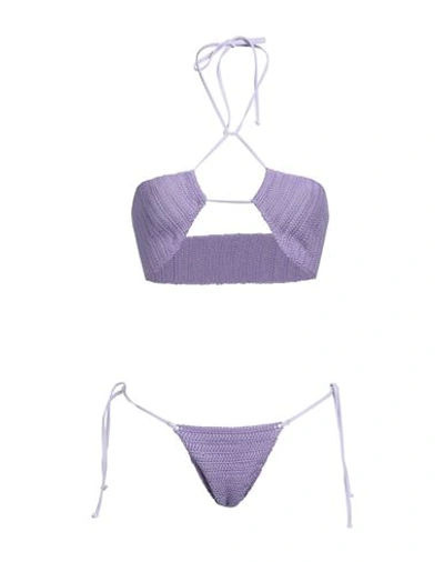 Shop Matinee Matineé Woman Bikini Lilac Size M Cotton In Purple