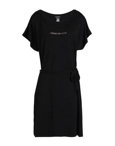Shop Emporio Armani Ladies Knit Dress Woman Cover-up Black Size M Viscose, Elastane