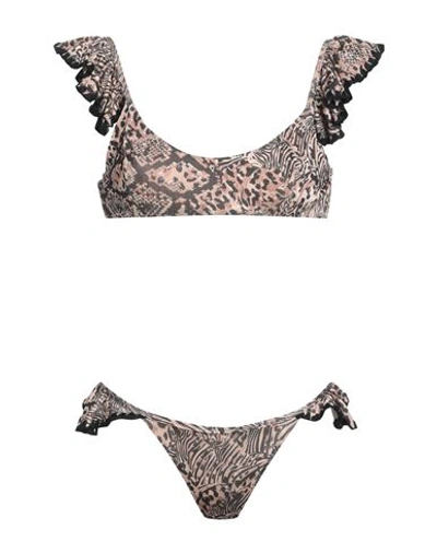 Shop Changit Woman Bikini Brown Size 6 Polyester, Elastane