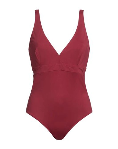 Shop Dnud Woman One-piece Swimsuit Burgundy Size 6 Polyamide, Elastane In Red