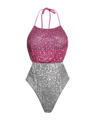 Shop Cotazur Woman One-piece Swimsuit Fuchsia Size M Polyester, Polyamide, Elastane In Pink