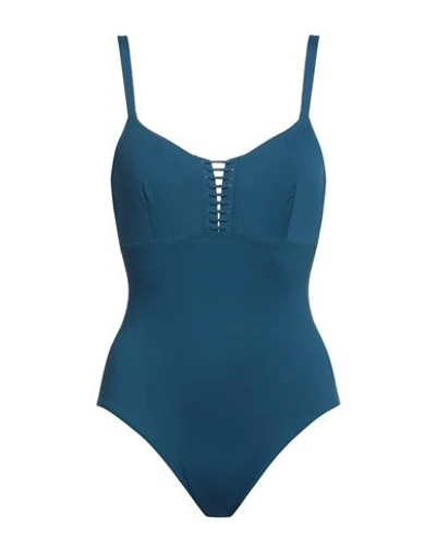 Shop Dnud Woman One-piece Swimsuit Blue Size 4 Polyamide, Elastane